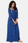 Naiduhall Cotton Full Length Nightdress - Navy Blue — thumbnail 3